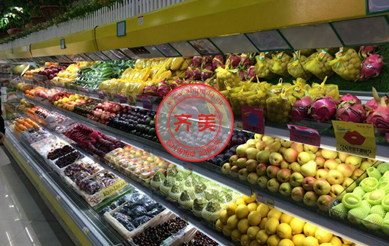  南京 缤纷水果超市 黄色蔬菜柜水果柜